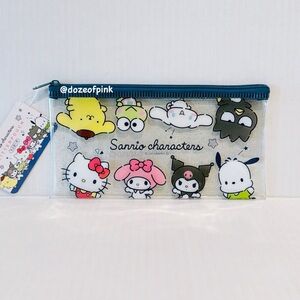 Sanrio Characters Clear Glitter zip top pouch